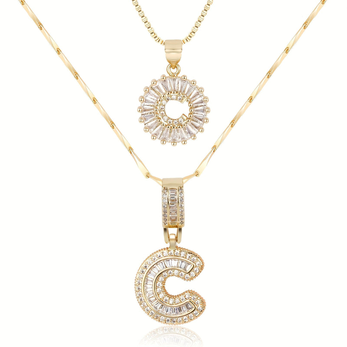 2-Piece Initial Necklace Set