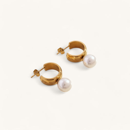 Fine Pearl Hoops